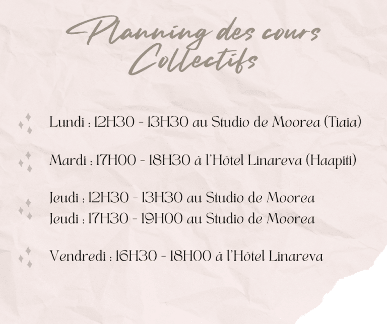 Planning des cours collectifs
